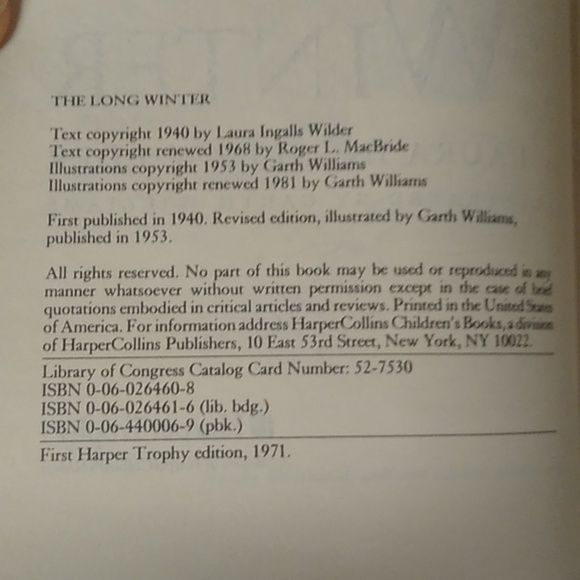 👩Long Winter Little House Prairie Laura Ingalls Wilder Children's Chapter Book - Picture 6 of 9